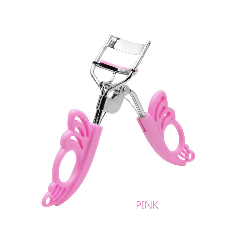 Focstar New Private Design Beauty Tool Butterfly Shape Pink Eyelash Curler